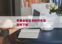 苹果企业证书如何安装软件下载