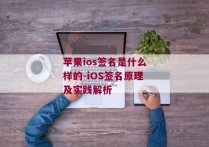 苹果ios签名是什么样的-iOS签名原理及实践解析 