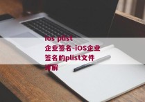 ios plist 企业签名-iOS企业签名的plist文件详解 