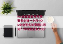 ios企业签名每年需要多少钱一个月-iOS企业签名年费需几百元？月均低至多少元？