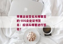 苹果企业签名从哪里签的-iOS企业证书签名：应该从哪里进行签名？ 