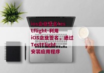 ios企业签名testflight-利用iOS企业签名，通过TestFlight安装应用程序 