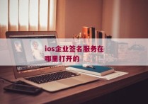 ios企业签名服务在哪里打开的