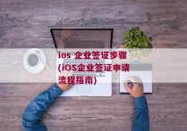 ios 企业签证步骤(iOS企业签证申请流程指南)