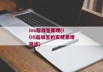 ios超级签原理(iOS超级签的实现原理简述)