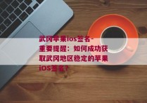 武冈苹果ios签名-重要提醒：如何成功获取武冈地区稳定的苹果iOS签名？ 