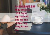 ios签名是啥意思啊苹果-What is iOS Signing Understanding the Apple Signing Process)