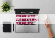 武冈苹果ios签名-武冈地区的苹果iOS签名最新技巧！ 