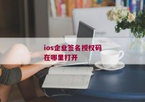 ios企业签名授权码在哪里打开